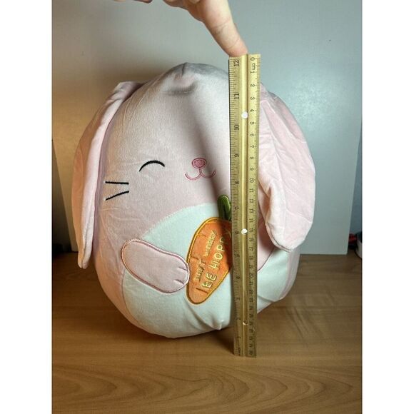 Squishmallow Bop Pink Bunny Rabbit Don't Worry Be Hoppy Easter Carrot - Picture 7 of 7